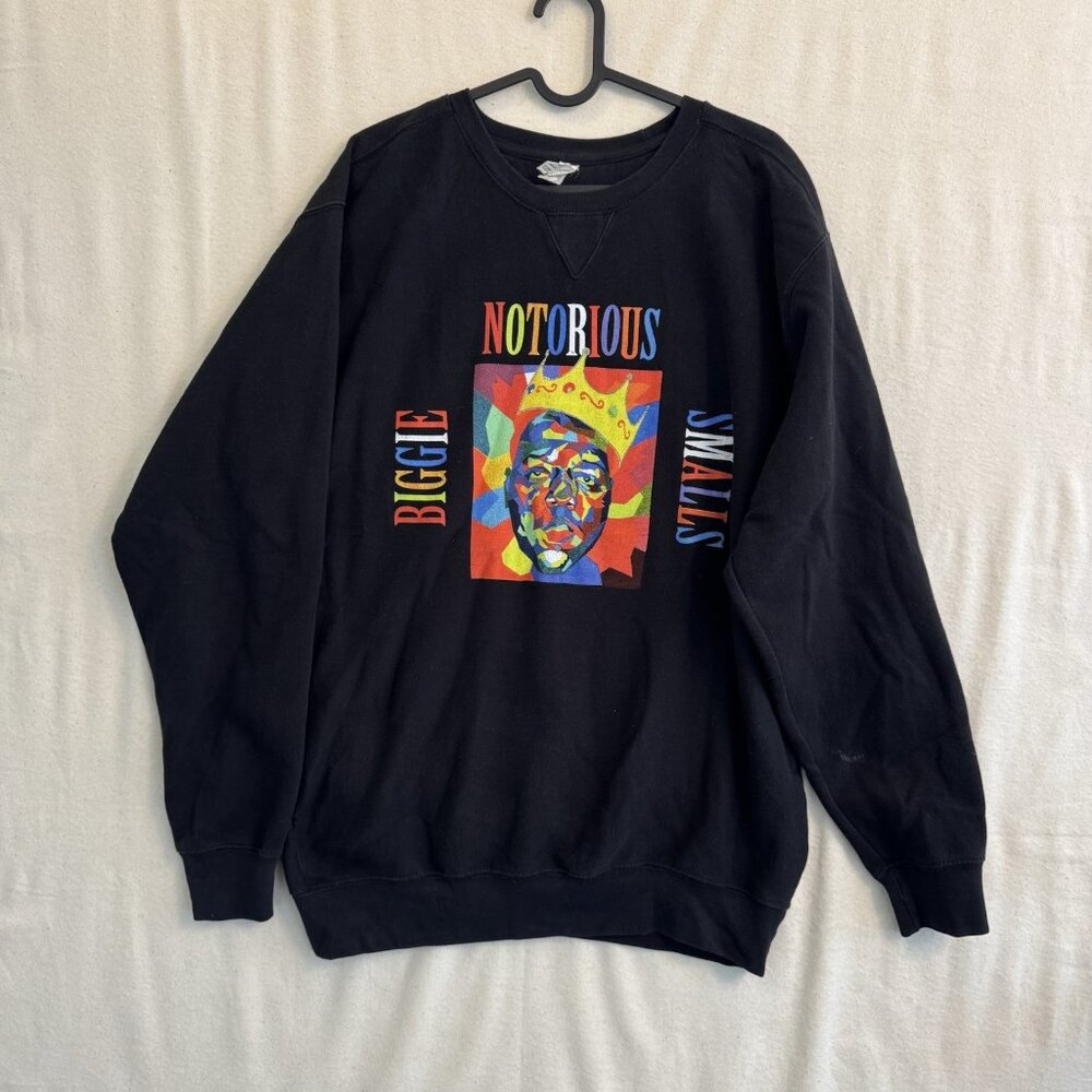 Notorious B.I.G Biggie L Black Hoody Pullover Sweater Rap Top Jumper